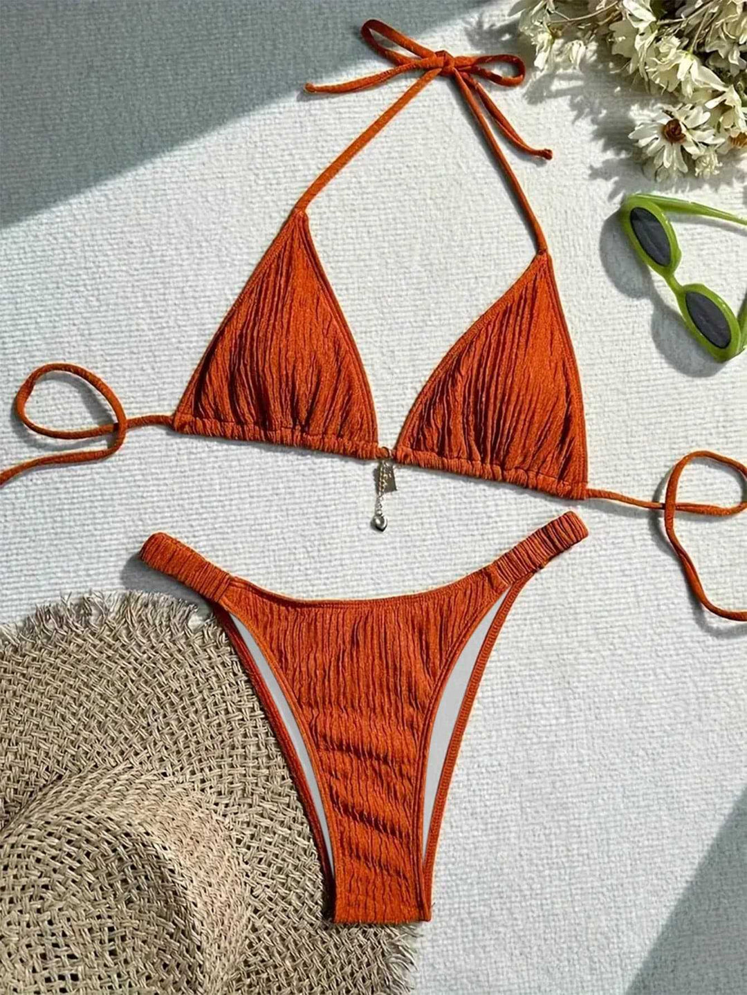 Damen Triangel-Bikini mit gewellter Textur R&B