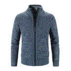 Herren Strickjacke mit strukturiertem Muster und hohem Stehkragen R&B