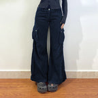 Damen Weite Cord-Cargo-Hose mit praktischen Taschen und lässigem Schnitt