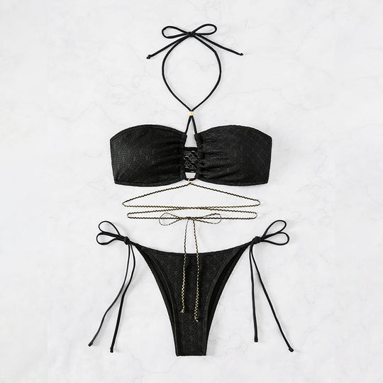 Damen Bandeau-Bikini mit raffiniertem Schnürdesign R&B