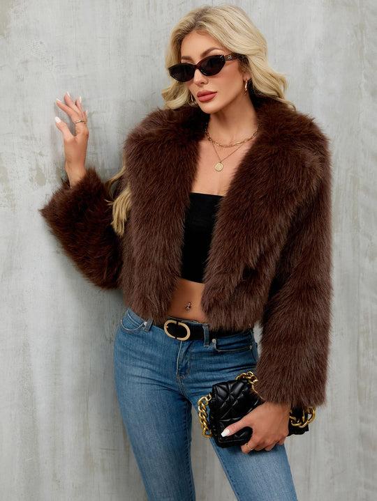Damen Eleganter Kunstfellbolero R&B