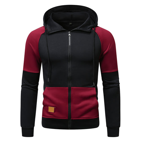 Herren sportlicher Kapuzenpullover mit einzigartigem Farbblock-Design R&B