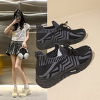 Damen Sportliche Sneakers mit flexibler Strick-Oberfläche und komfortabler Dämpfung R&B