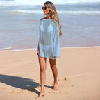 Damen Transparente Strandtunika mit elegantem Schnitt und feinem Netzmuster R&B