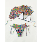 Damen Bikini-Set mit transparentem Oberteil und verstellbaren Trägern R&B