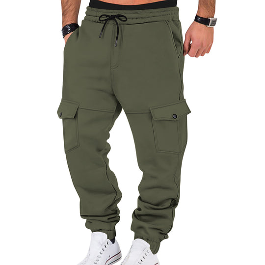 Herren Cargo-Jogginghose mit erweiterten Taschen und elastischem Bund R&B