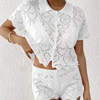 Damen luftiges Häkel-Set mit dekorativen Cut-Outs R&B