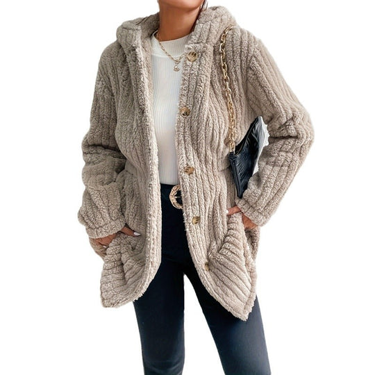 Damen Kuschelige Strickjacke mit langen Ärmeln und voluminösem Schnitt R&B
