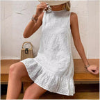 Damen Sommerkleid mit Spitzendetails und Volants R&B