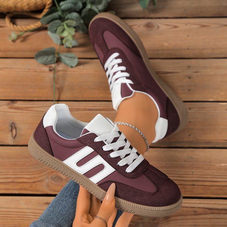 Damen modische Sneakers mit hochwertigem Veloursleder und rutschfester Sohle R&B