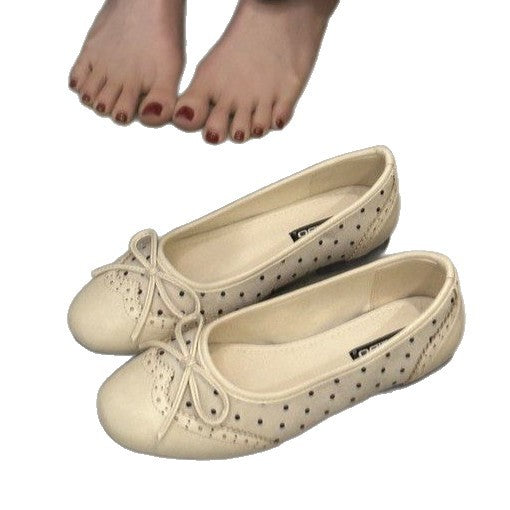 Damen Ballerinas mit verspieltem Schleifen-Design und atmungsaktiver Plattformsohle R&B