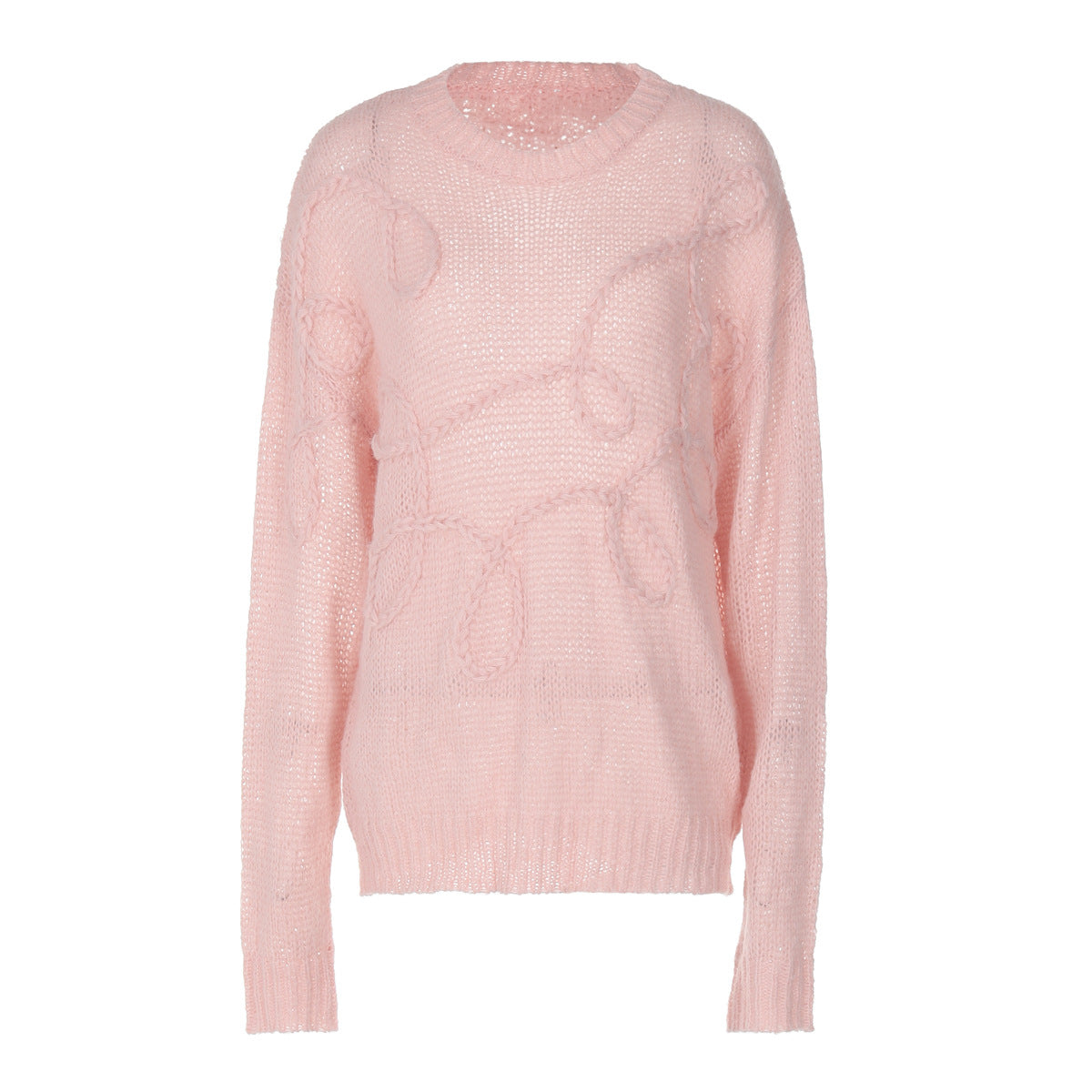 Damen Strickpullover mit floralem Garnmuster R&B