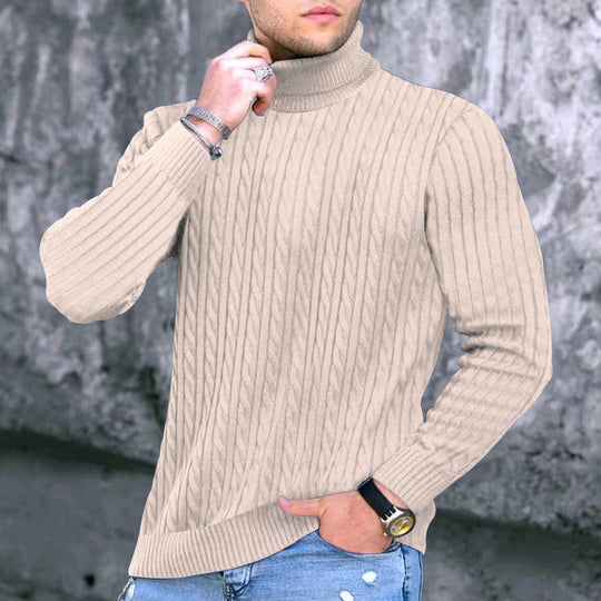 Herren moderner Rollkragenpullover mit strukturiertem Design R&B
