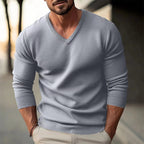 Herren V-Ausschnitt Pullover mit strukturiertem Design und komfortablem Schnitt