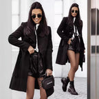 Damen Eleganter Trenchcoat aus hochwertigem Material mit taillierbarem Gürtel und stilvollem Schnitt R&B