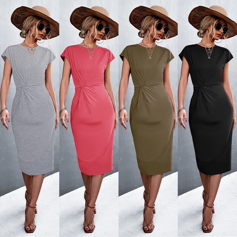 Damen Stretchkleid mit raffinierter Drapierung R&B