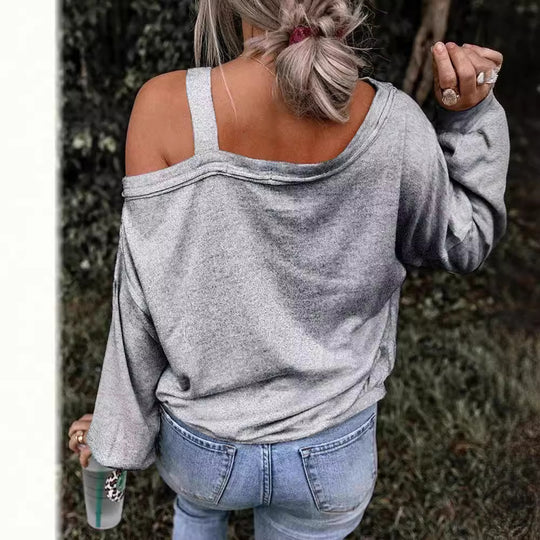 Damen lässiger Oversized Pullover mit herzförmigem Glitzer-Design R&B