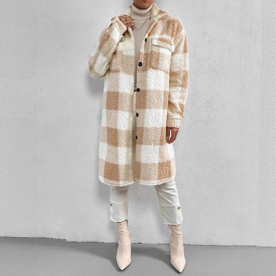 Damen Kuschelige Karojacke R&B
