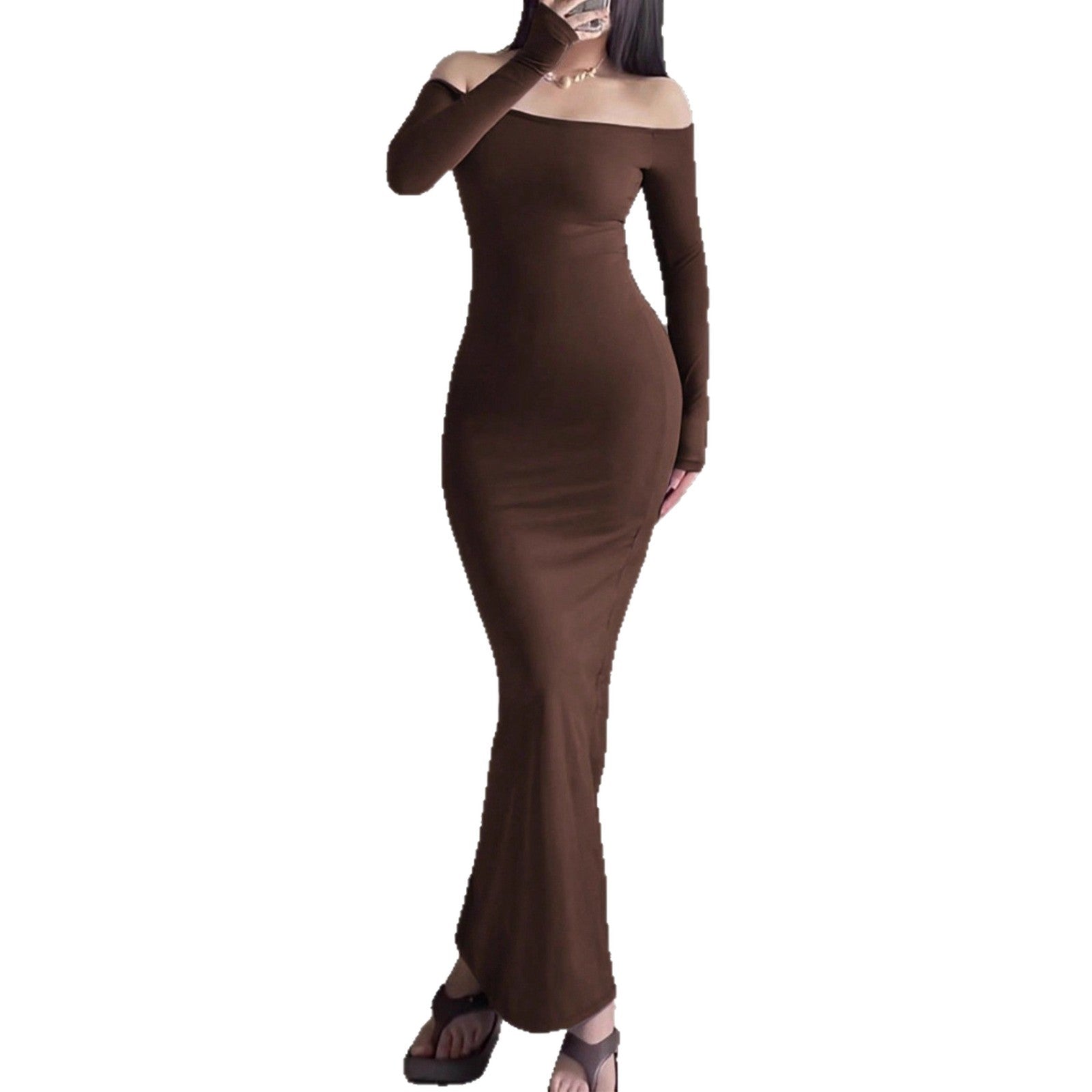 Damen Etuikleid mit schulterfreier, eleganter Silhouette R&B