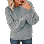 Damen Kuscheliger Strickpullover mit strukturiertem Ärmeldesign R&B