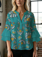 Damen Bluse mit wunderschönen floralem Design