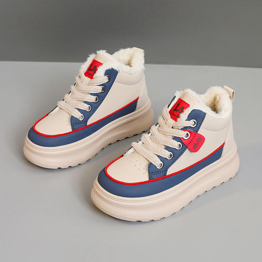 Damen warme und bequeme Sneakers mit flauschigem Innenfutter R&B