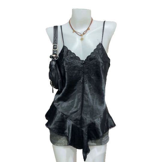 Damen elegantes Nachtkleid mit romantischem Spitzenbesatz R&B