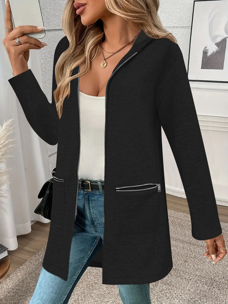 Damen Kapuzenjacke mit praktischen Reißverschlusstaschen und komfortablem Material R&B