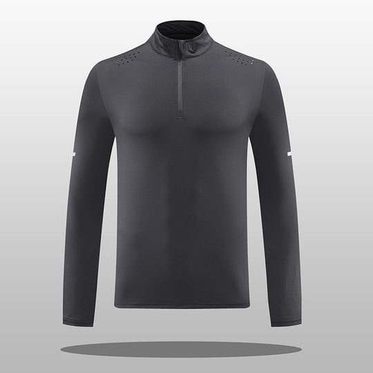 Herren Funktions-Langarmshirt mit Reißverschluss und atmungsaktivem Material R&B