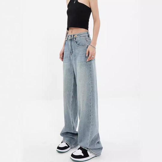 Damen Weite High-Waist Jeans im lässigen Schnitt R&B