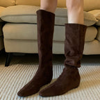Damen modische Stiefel mit gerafftem Schaft und spitzem Fußteil R&B