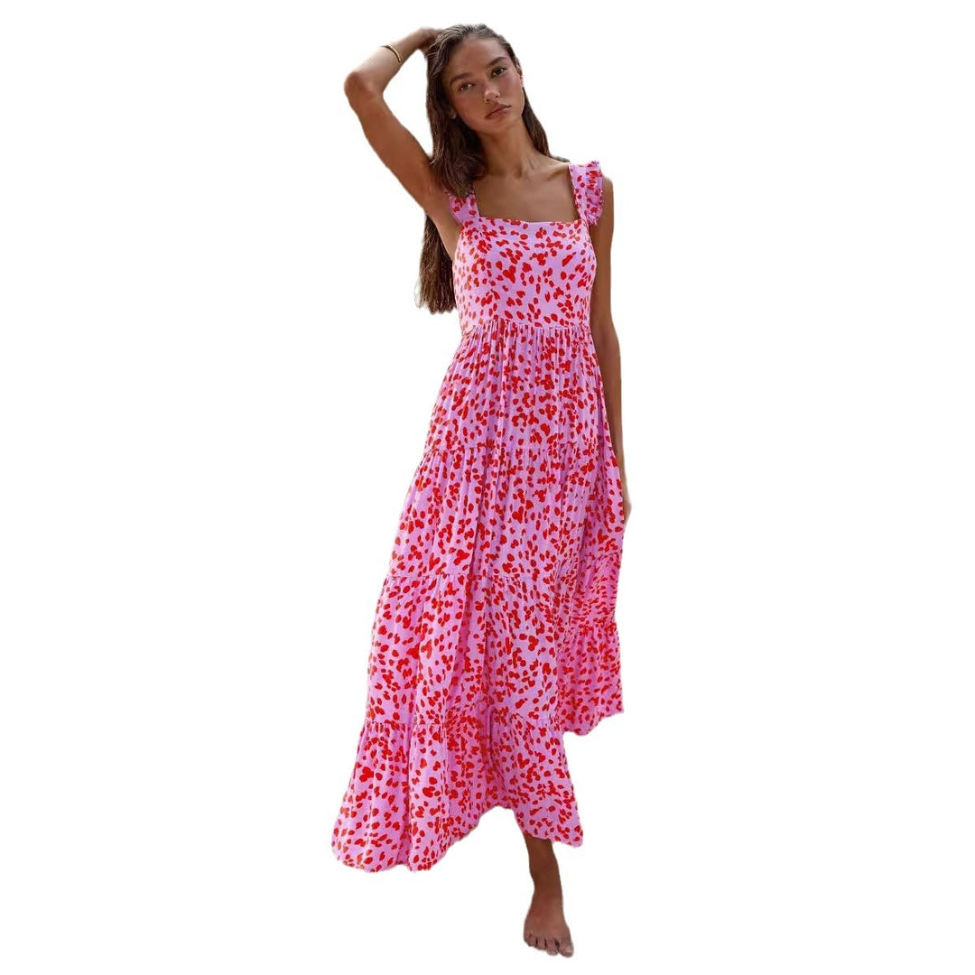 Damen Maxikleid mit voluminösem Rock und zarten Rüschendetails R&B
