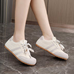 Damen modische Sneakers mit sportivem Veloursleder-Obermaterial und rutschfester Laufsohle R&B