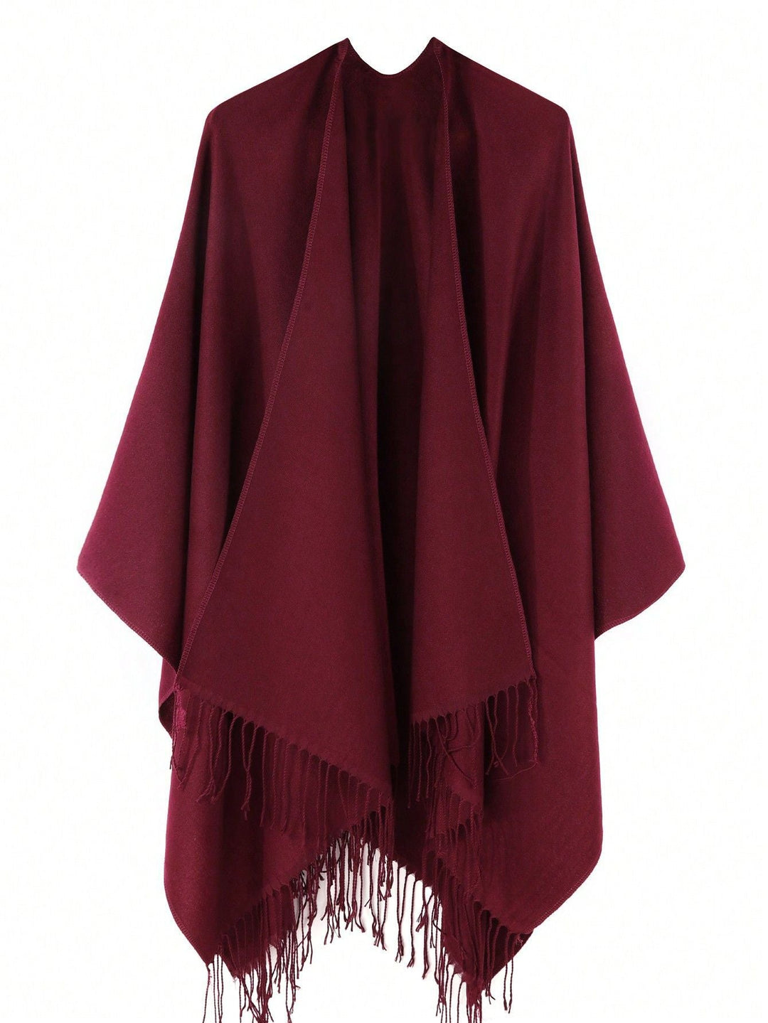 Damen Modischer Fransen-Poncho Aus Weichem Material mit Luxuriösem Fall R&B