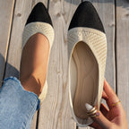Damen Ballerinas mit kreativem Hahnentrittmuster und flexiblem Fußbett R&B