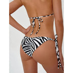 Damen Triangel-Bikini mit aufregendem Zra-Print und verstellbaren Trägern