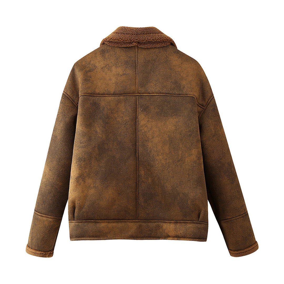 Damen gemütliche Teddy jacke mit praktischen Taschen R&B