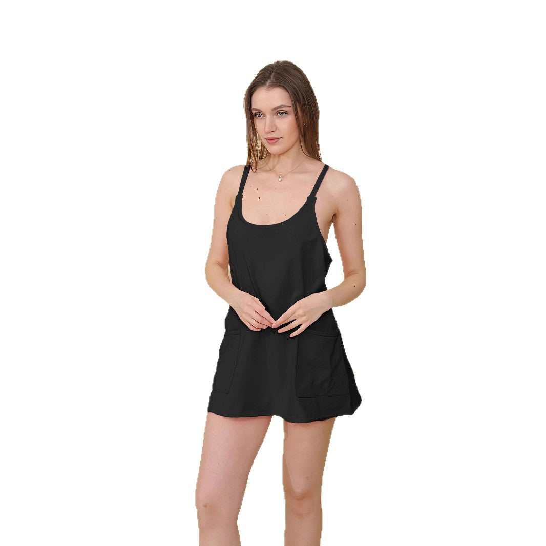 Damen Freizeitkleid mit praktischen Taschen und verstellbaren Trägern R&B