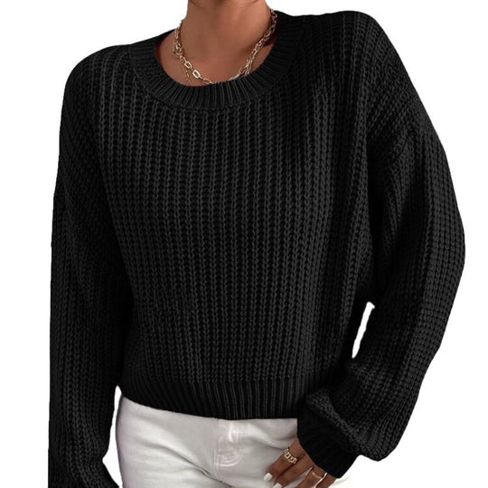 Damen Grobstrickpullover mit lässigem Schnitt und überschnittenen Schultern R&B