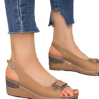 Damen Wedge-Sandalen mit elegantem Riemendesign und komfortablem Fußbett R&B