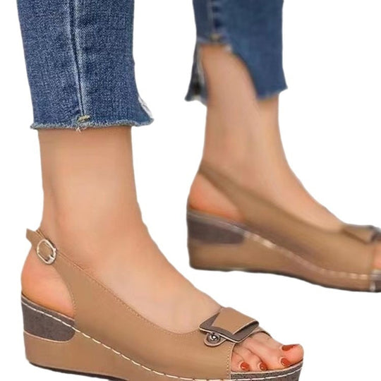 Damen Wedge-Sandalen mit elegantem Riemendesign und komfortablem Fußbett R&B