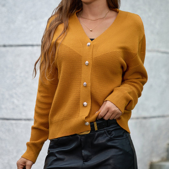 Damen Strickjacke mit Knopfdetails und strukturierter Oberfläche R&B