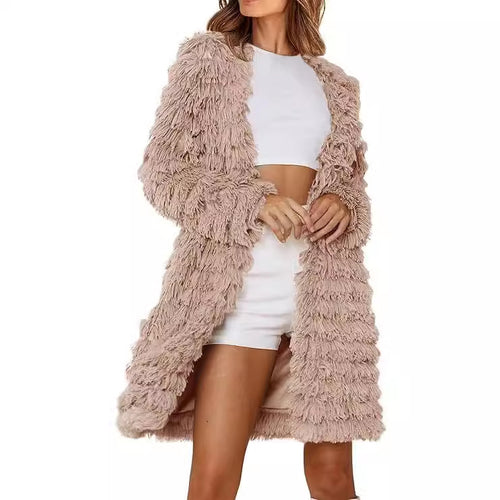 Damen Langer Fransenmantel R&B