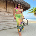 Damen Strandrock mit floralem Design und hohem Beinausschnitt R&B