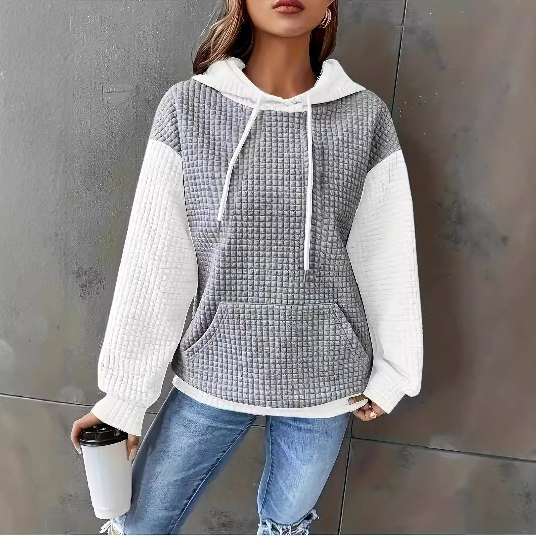 Damen Kapuzenpullover mit strukturiertem Design und praktischen Taschen R&B