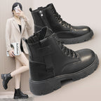 Damen Modische Halbstiefel mit praktischer Schnürung und robustem Reißverschluss R&B
