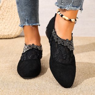 Damen Elegante und filigrane Ballerinas mit floralen Details R&B