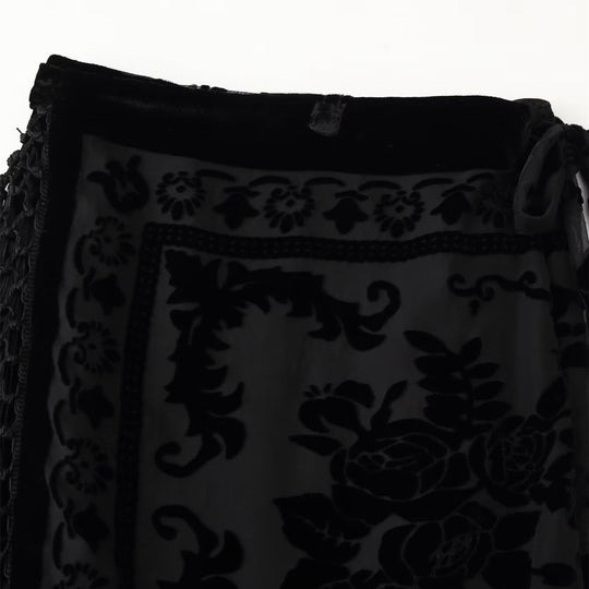 Damen Wickelrock mit eleganter Fransenverzierung und floralem Muster R&B