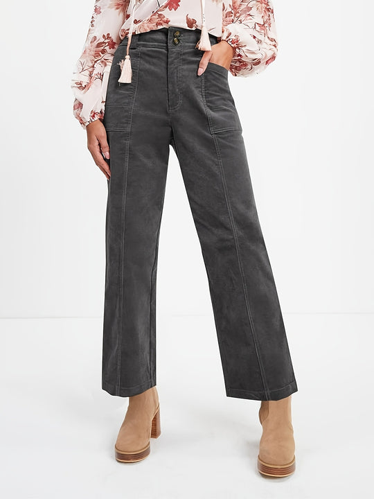 Damen Hochgeschnittene Bundfaltenhose R&B