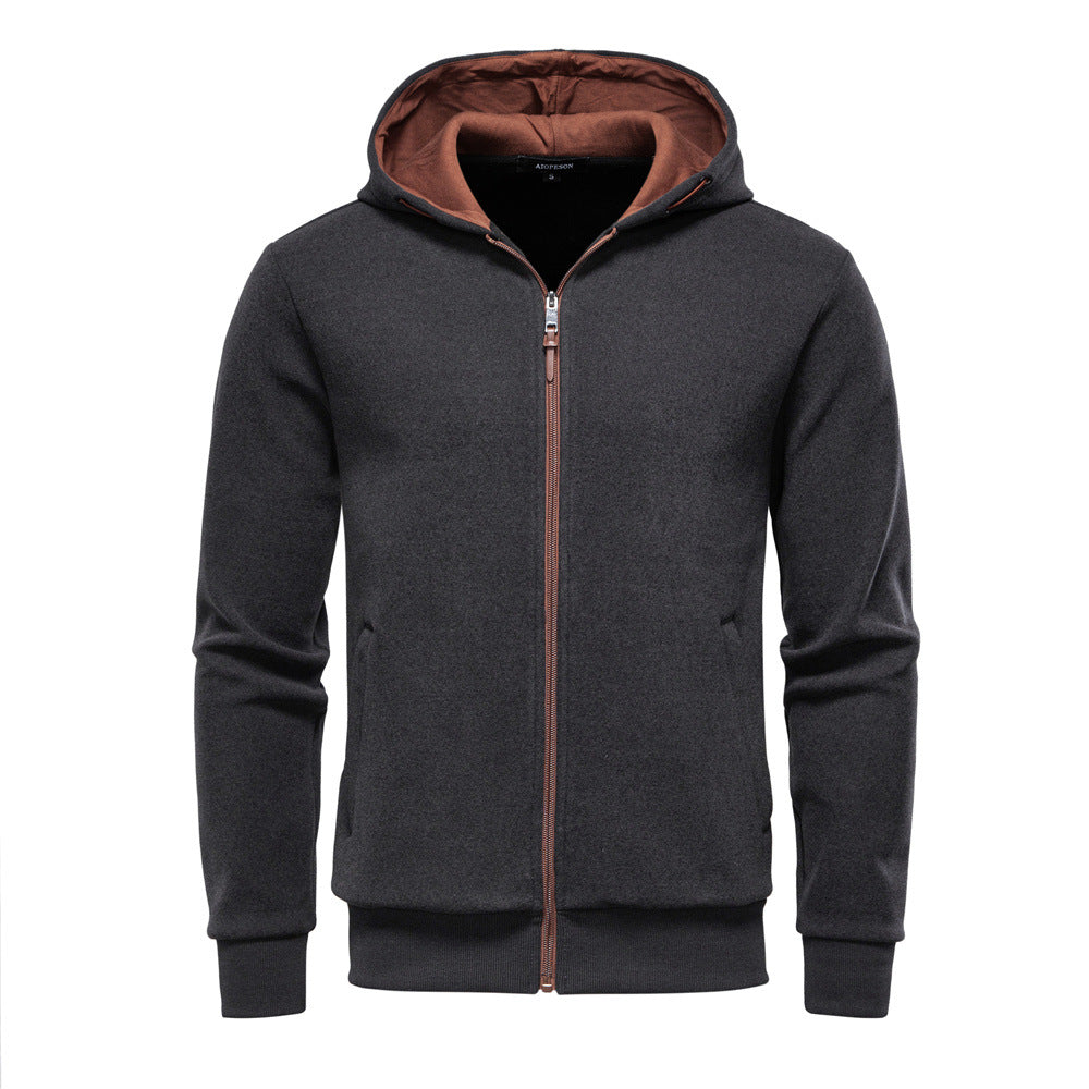 Herren funktionale Sweatjacke mit praktischer Kapuze und modernem Reißverschluss